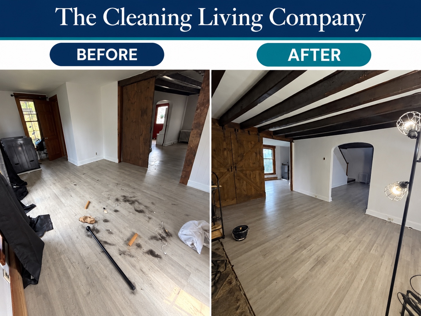 Floor cleaning before and after